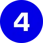 A white number 4 in a blue circular background.